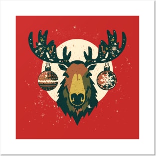 Christmas Moose Posters and Art